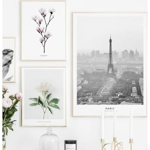 Nordic Poster Black Whit Flowers Wall Art Nature Canvas Painting Quote Wall Art Pictures For Living Room Modern Decorative Prins