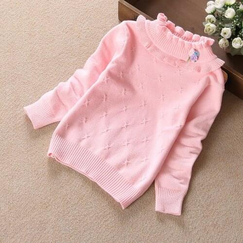 2019 Autumn winter children clothing girls sweater kids clothes cute flowers knitted pullovers baby girl clothes 7 colors 1-12Y