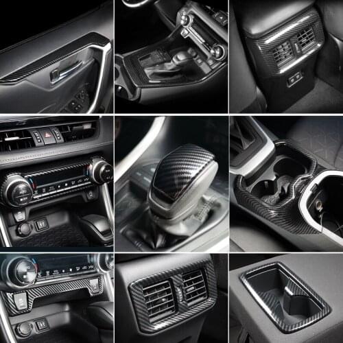 Carbon fiber pattern for TOYOTA RAV4 2020-2021 Interior gear Air outlet Decorative frame