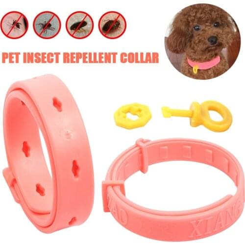 Pet Supplies Pink Pet Deworming Collar Adjustable Pet Dog Collar Pet Dog Cat Anti Flea Tick Flea Collar Mosquito Insect Collar