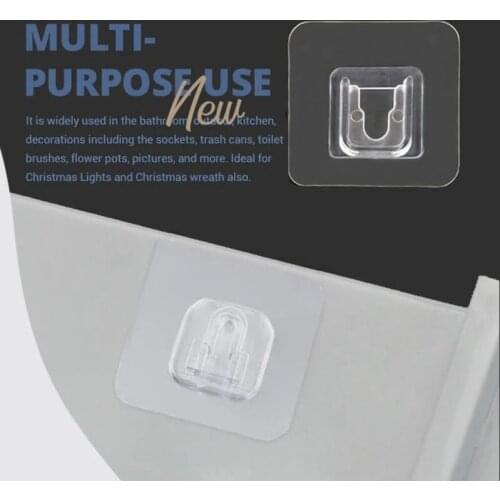 Transparent Double-Sided Adhesive Door Wall Hangers Hooks Suction Heavy Load Rack Multifunctional Punch-free Snap Button