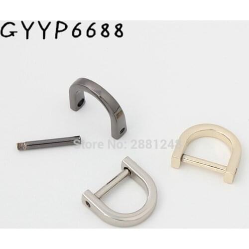 10pcs 4 colors 15mm removable D ring for bag accessories buckle horseshoe buckle alloy detachable screws opened bags handle