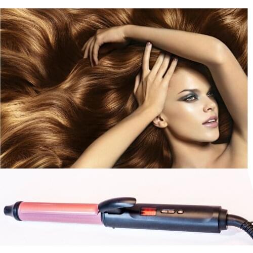 Hair curling iron Iron Ceramic Crimpers Professional Hair Curling with LCD & Temperature Adjustment Styler Hair Waver tool