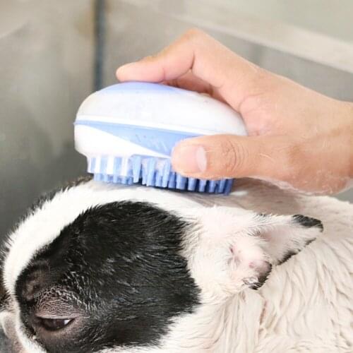 Dog Bath Brush Comb Silicone Pet Spa Shampoo Massage Brush Shower Hair Removal Comb Pet Cleaning Grooming Tool