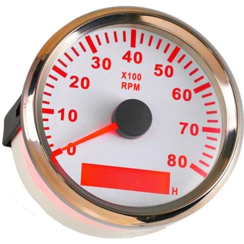 85mm Marine Boat Tachometer Meter 8000 RPM Tachometer Gauge with Hourmeter fit Car Boat Motorcycle RPM Gauge for BMW Nissan