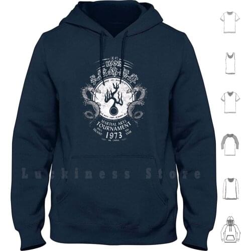 Hans Martial Arts Tournament White Distre hoodies long sleeve Enter The Dragon 1973 Enter The Dragon Movie Enter The