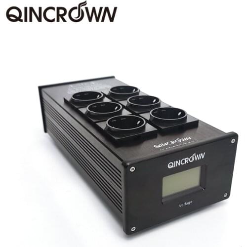 QINCROWN Audio Noise AC Power Filter Power Conditioner Power Purifier Surge Protection with EU Outlets Power Strip
