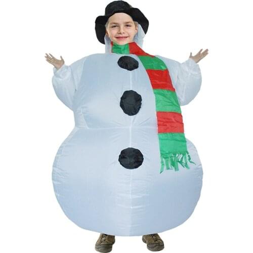Funny Chrildren Inflatable Snowman Costume Cosplay Blowup Suit Fancy Halloween Carnival Party Dress Costumes
