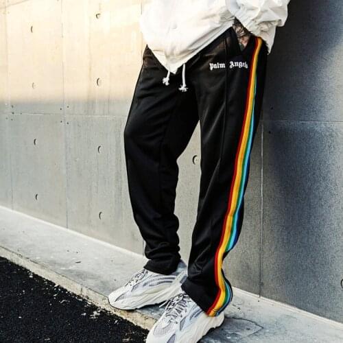 Palm Angels rainbow striped men women high street fashion brand sports casual 98568595