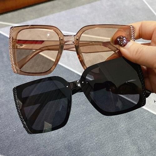 Womens Sunglasses 2021 Fashion Square Big box Glasses american Style Retro Macrame Paint Luxury Designer Men Driving Eyeglasses