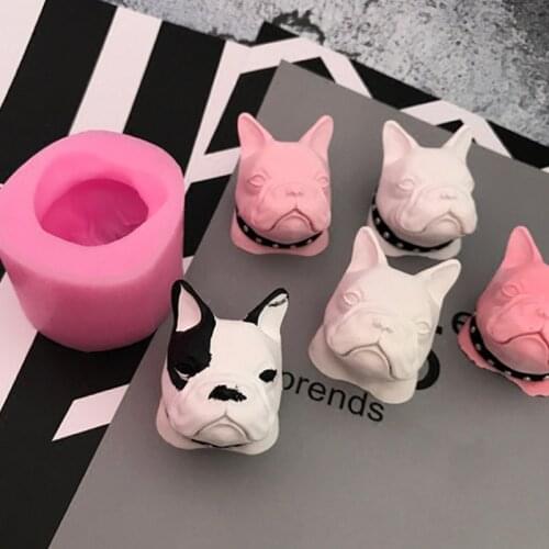 1PC Bulldog Head Silicone mold fondant mold cake decorating tools chocolate gumpaste mold L042