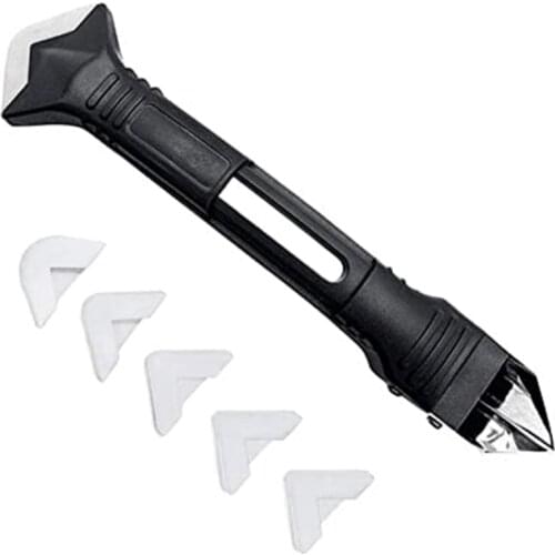 3 in 1 Durable Silicone Sealant Remover Tool, Glass Glue Angle Scraper Adhesive Residue Scraper Seam Repair Tool Kit Caulking