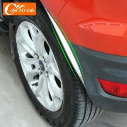 ABS Chrome Car Wheel Eyebrow Trim Decorative Light Strip Sticker for Ford Ecosport 2013 2014 2015 2016 2017 Accessories
