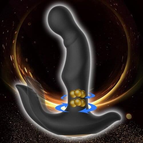 Deep Waterproof Anal Plug Butt Plug 3 frequency Built-in Steel Ball Rotating Prostate Massage Vibrator Anal Sex Toys For Men Gay