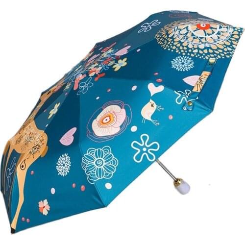 Automatic One-touch Opening and Closing Umbrella Female Folding Sun Protection Kids Guarda Chuva Cartoon Student Rain Umbrella