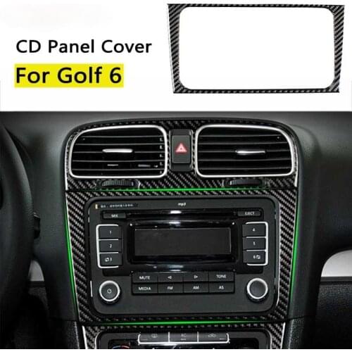 BOOMBLOCK Car Center Console CD Panel Frame Cover Decoration Carbon Fiber Sticker For VW volkswagen golf 6 gti R MK6 2008-2012