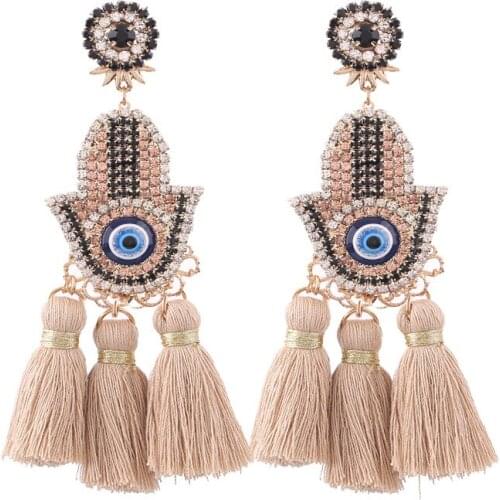 Sehuoran Bohemian Tassel Earrings Finger Pendientes Oorbellen Crystal Long Dangle Drop Earrings For Women Fashion Jewelry Gifts