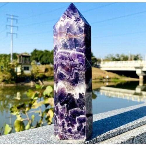 Large Natural Dream Amethyst point natural Crystal Chakra healing tower 1000g
