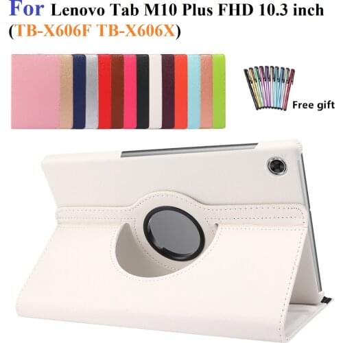 Case For Lenovo Tab M10 FHD Plus 10.3 TB-X606F TB-X606X 10.3" Smart Cover Funda 360 Degree Rotating Folio Stand Shell with Pen