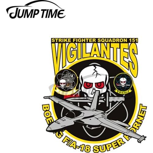 JumpTime 13 x 8.8cm For VFA-151 Vigilantes Car Stickers and Decals DIY 3D Funny Scratch-proof Military Decals Simulation Fun