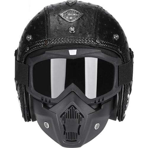 Cafe Racer Helmet Motorcycle Open Face Dot Certification Casco Moto Vintage Casque Scooter Homme Vintage Jet Pilot Capacete