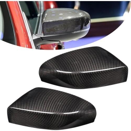 2Pcs Carbon Fiber Car Mirror Cover Caps Shell Fit For Maserati Ghibli & Quattroporte 2013 2014 2015 2016