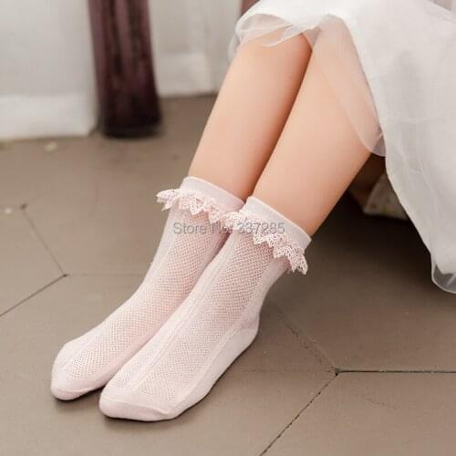 Summer Baby girls cotton thin mesh socks cute princess lace hollow out kids socks for child girls breathable fashion socks