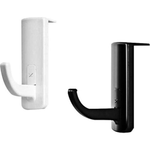 Home Office Monitor Headphone Hook Black/White Headset Hanger Hook Microphone Stand Display Stick-on Headset Shelf