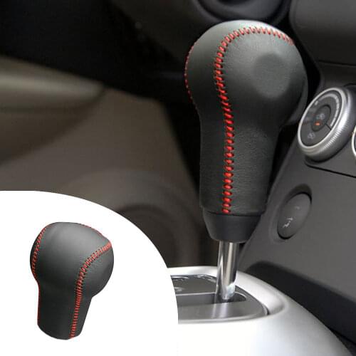 Muchkey Leather Gear Knob Stick Covers AT For Nissan Qashqai 2010-2015 X-TRAIL 2008-213 Qashqai 2008 Non-slip Automatic Shifter
