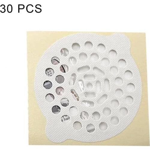 30Pcs Self-adhesive Sink Strainers Protective Disposable Non-woven Fabric Flexible Shower Drain Stickers for Kitchen Bathroom