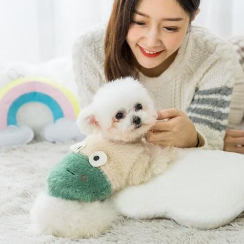 Three-dimensional frog cute dog clothes winter warm sweater pet teddy small dog cat puppies autumn and winter clothes