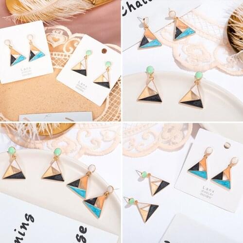 New Fashion Geometric Acrylic Drop Earrings for Women Statement Korean Sweet Big Dangle Earring 2020 Trend Boho Female Jewelry