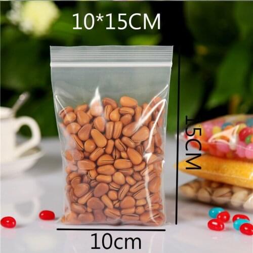 Plastic Packaging Bags Transparent 100pcs/lot 10x15cm PE Storage Packing Pouch Zip Lock Gift Candy Display Bag