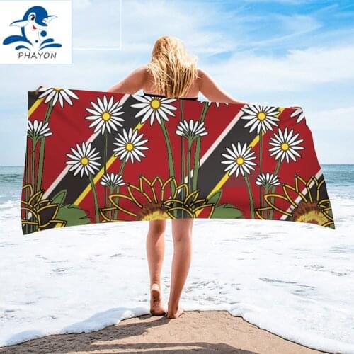 PHAYON Beach Towel Flowers Quick-dry Microfiber Bath Towels Beach Cushion 150*75cm Bath Towel Yoga Mat Sand Free Beach Towel