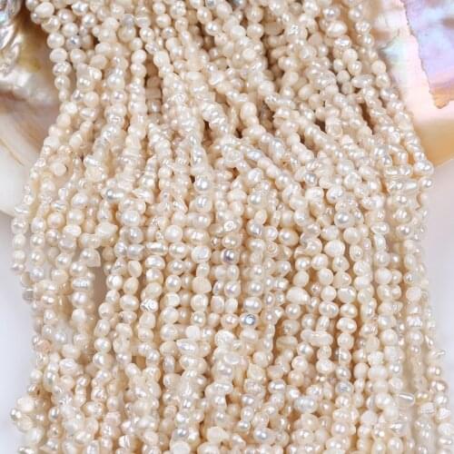 Factory Price 5-6mm White Cultured Freshwater Baroque Pearl Strand For Jewelry Making