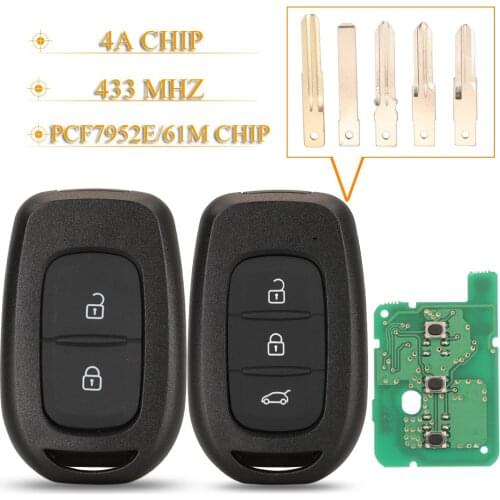 Kutery 2/3 Buttons Replacement Remote Key 433Mhz PCF7961M Chip For Renault Symbol Trafic For Dacia Duster Logan Sandero