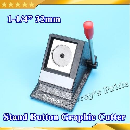 Manual Round 32mm 1-1/4" (Actual Cutting Size 44MM) Multi Sheets Stand Paper Graphic Punch Die Cutter for Pro Button Maker