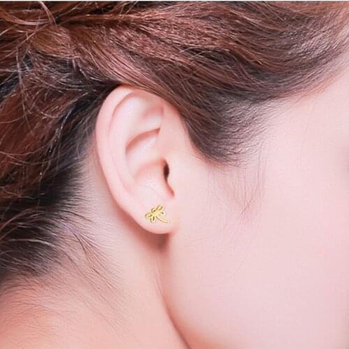 1 pair dragonfly earrings insect earrings fashion earrings ladies children girls stainless steel ear studs gifts