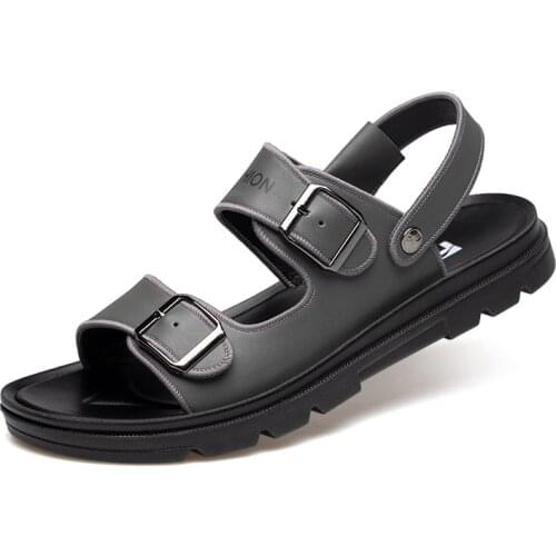 2021 Summer Leather Sandals For Men Outdoor Soft Beach Shoes Flip Flops Fashion Shoes Indoor Slides Man Home Flat Slippers Bath