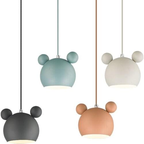 Modern Pendant Lamp Aluminum Macaron Mickey Modeling Dining Table Bedroom Childrens Room Milk tea shop E27 Simple and Beautiful