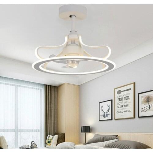 LED Modern Ceiling Fan Light Invisible Bedroom Living Room Ceiling Fan Light Dining Room Celing Fan with Light