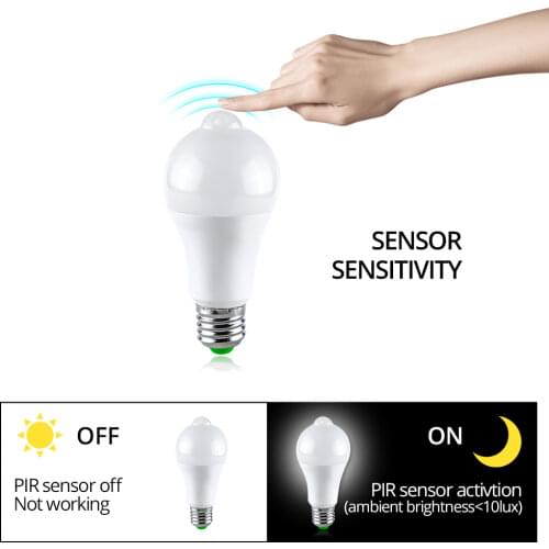 B22 E27 pir Led Bulb with Motion Sensor 220V 110V Infrared Led Light Bulb Body Induction Auto on/off Sensor Detection Night Lamp