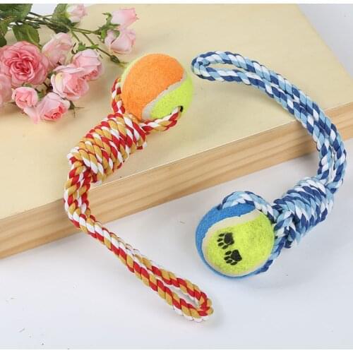 34cm bite-resistant neps tennis toy, pull cotton rope toy, dog molar tooth cleaning, bite-resistant toy, pet toy