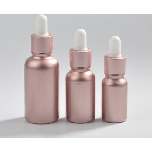Tubes Dropper Bottle Rose Gold Glass Aromatherapy Liquid for Essential Massage Oil Pipette 10-30ML Refillable Bottles Rose Gold