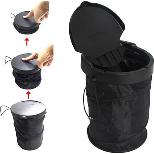 Universal Traveling Portable Car Trash Can Collapsible Pop-up Trash Bin With cover Garbage Container holder