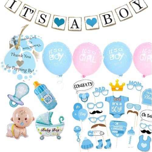Foil Balloons Baby Shower Party Decorations Its A Boy Girl Gender Reveal Supplies Baby Shower Photo props ww02