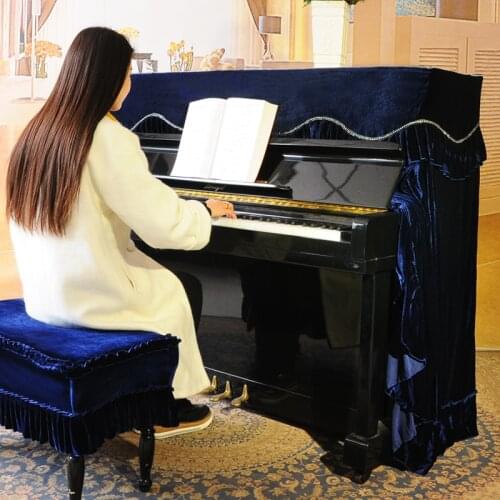 High-end Piano Cover Full Cover Thick Velvet Cloth Dust Cover European Piano Half Cover Korean Piano Cover Modern Piano Cover