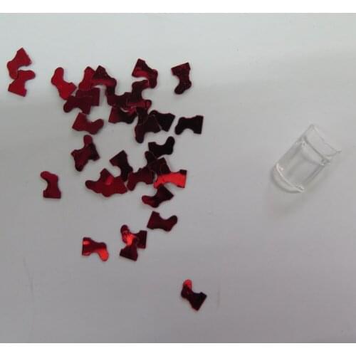 GD32-5 20g/bag Cute Red Christmas Shoes Nail Art Shinny Glitter Cute Decoration Nail Art Decoration