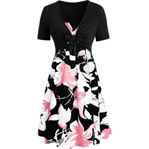 Plus Size Summer Women Dresses Female Floral Print 50S 60S Vintage Rockabilly Dress Casual Dot A-Line Retro Dress Vestidos S-3XL