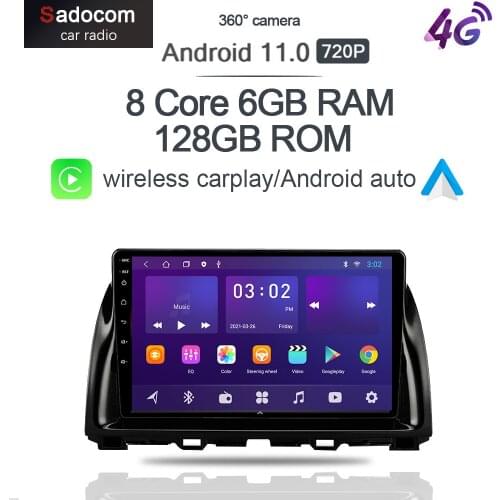 360 Panoramic IPS Carplay 6G+128G Android 10.0 Car DVD Player GPS WIFI Bluetooth 5 RDS Radio For Mazda CX5 CX-5 CX 5 2012 -2015